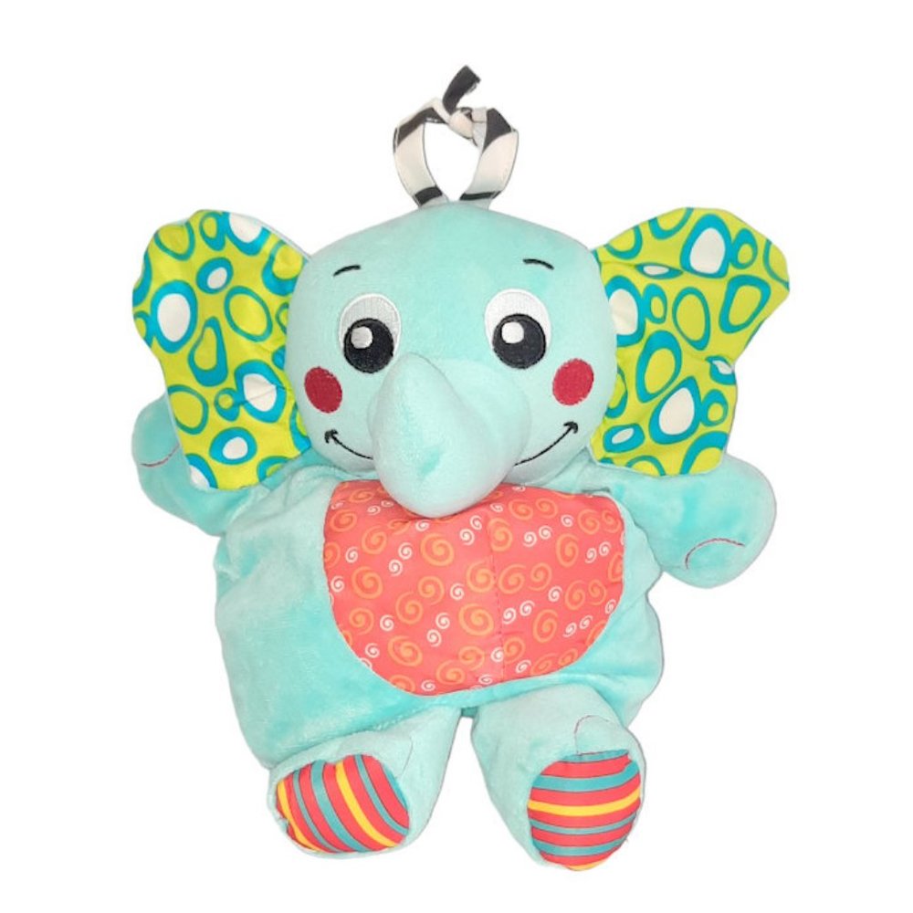 Playgro Aqua Elephant Lullaby Musical "Go To Sleep" Pull String Baby Plush 10"